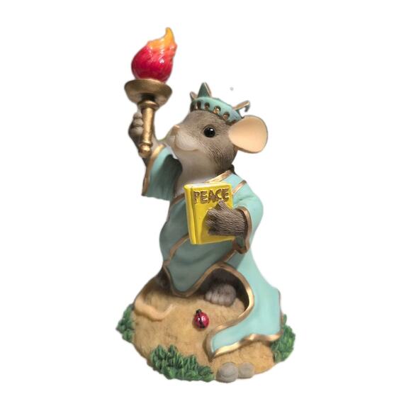 Fitz & Floyd Little Lady Liberty 2002 Limited Numbered Edition Mouse Lady Bug - Picture 2 of 10